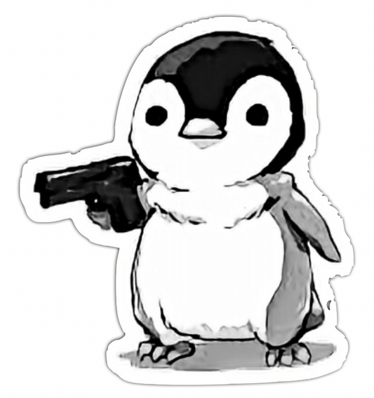 God Defeating Penguin Sticker